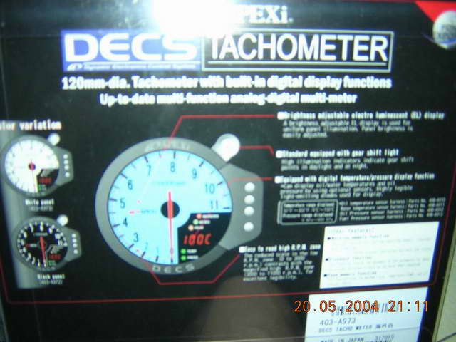 Apexi 120mm DECS Tachometer (Black face) - ModYourCar.com